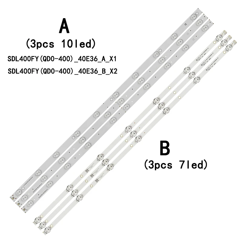 Enlarge 5set 15pcs LED Backlight strip For Dl4077 Dl4077i SDL400FY(QD0-400)_40E36_A_X1 SDL400FY(QD0-400)_40E36_B_X2