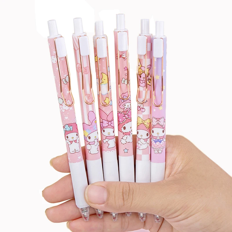 

Sanrio Черная гелевая ручка My melody канцелярские принадлежности мультяшный пресс для удаления ins Стильная черная Желейная ручка подарки для дев...