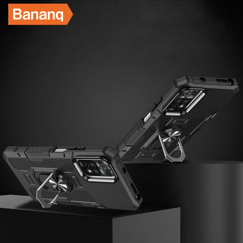 

Bananq Shockproof Magnetic Armor Case For Xiaomi Poco X5 Ring Stand Phone Back Cover For Redmi Note 12 Pro