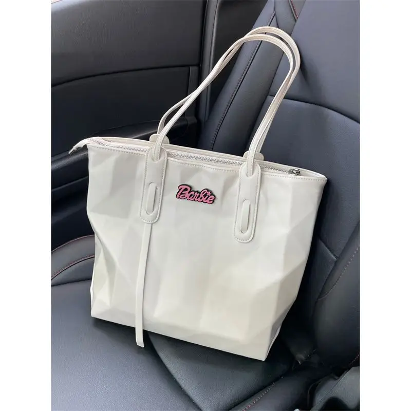 

Однотонная большая сумка на плечо для женщин, повседневная простая клетчатая женская сумка-тоут из искусственной кожи на молнии для путеше...