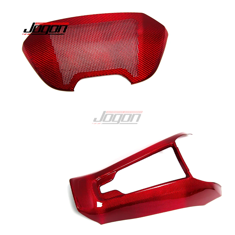 RED углеродное волокно внутренняя крышка динамика заднего сиденья автомобиля