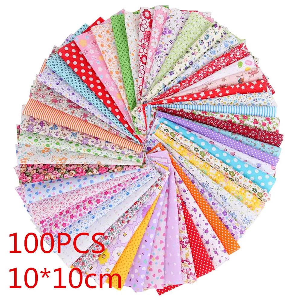 

10*10cm 100% Cotton Cloth Flower Dot Printed Patchwork Fabric DIY Needlework Tissue Cloth Patchwork Floral Sewing Craft Material