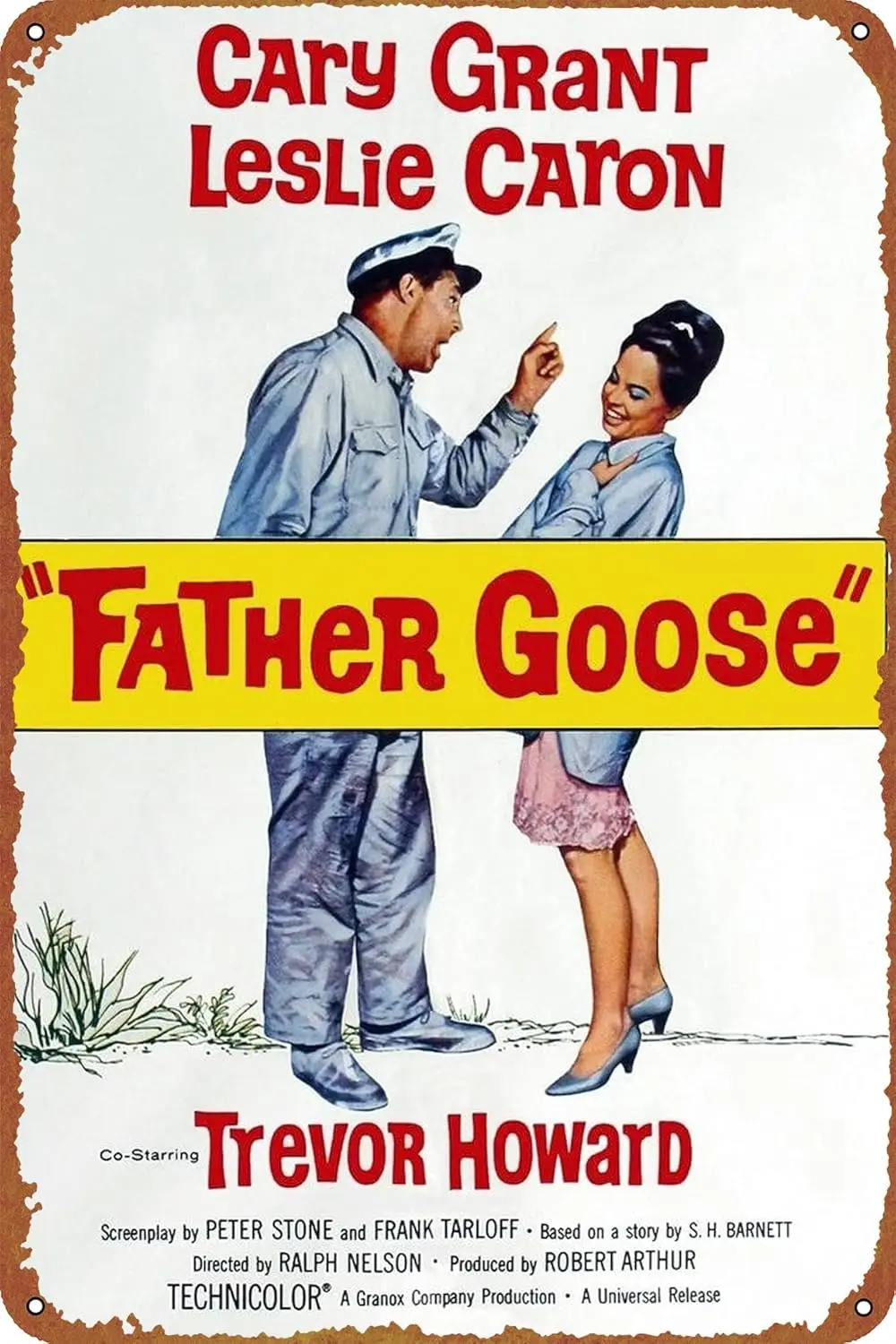 Фитер Гусь ( # 1 из 2) 1964 Vntge Metl Tn Sgn 12 x 8 nches Плакат Move