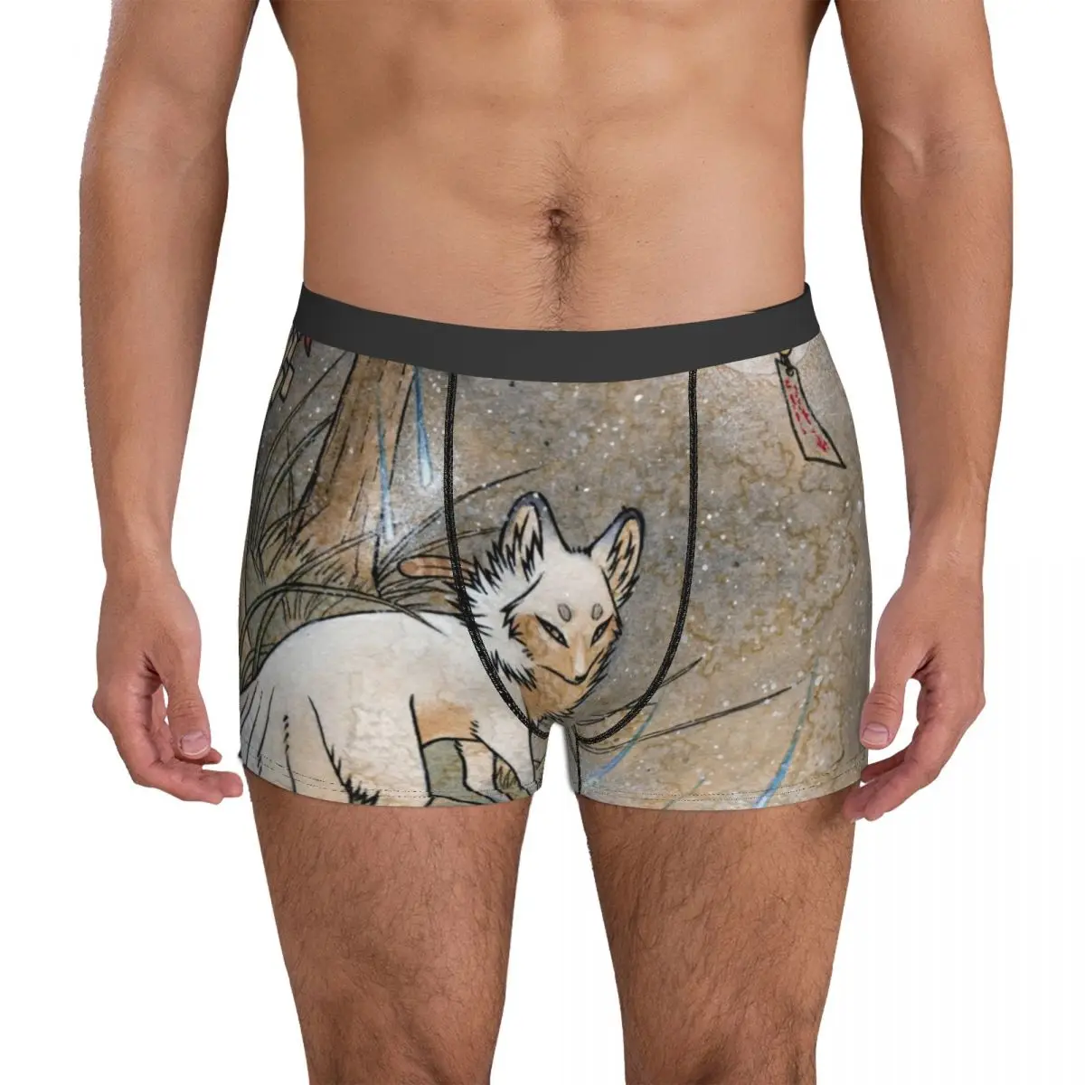 

Ghost Underwear Fox Wisps Kitsune Yokai Foxfire Soft Panties Design Shorts Briefs 3D Pouch Male Plus Size Boxer Shorts