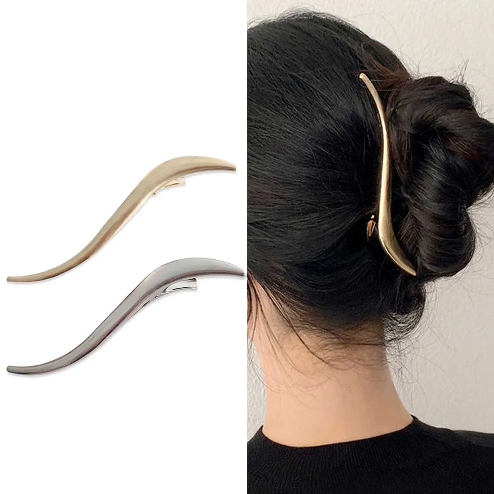 

Korean New Simple Geometric Gold Metal Hair Claw for Women Girls Duckbill Hair Clips Hairpin Hair Crab Hairgrip Hair Accessories