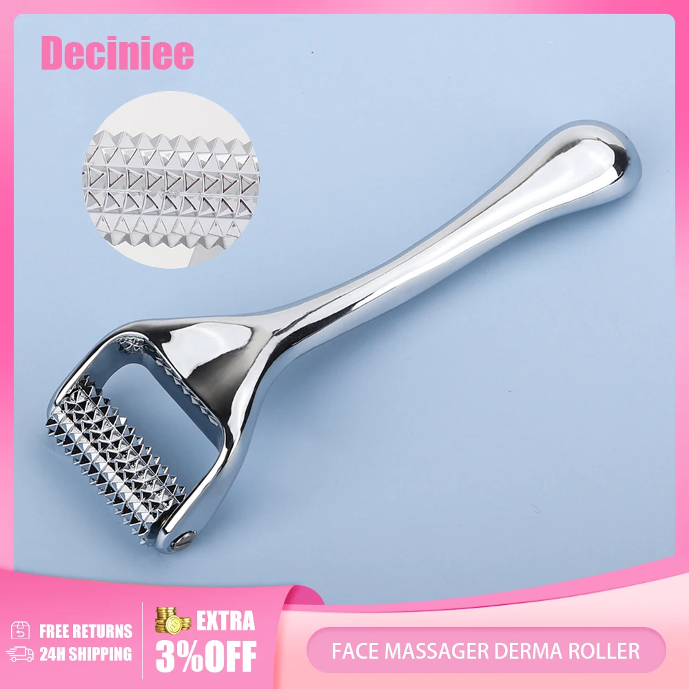 

Face Massager Zinc Alloy Derma Roller Painless Micropin Skincare Facial Manual Massager Beauty Tools Face Roller Wrinkle Remover