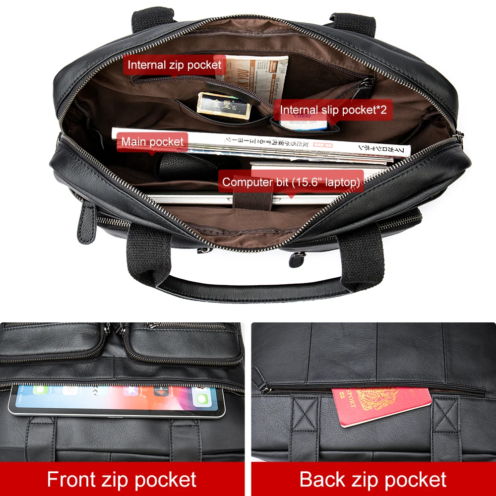MVA Настоящая кожа Портфель сумка для ноутбука мужская через плечо для документов тоут сумочка подарок любимому мужчине New 7412