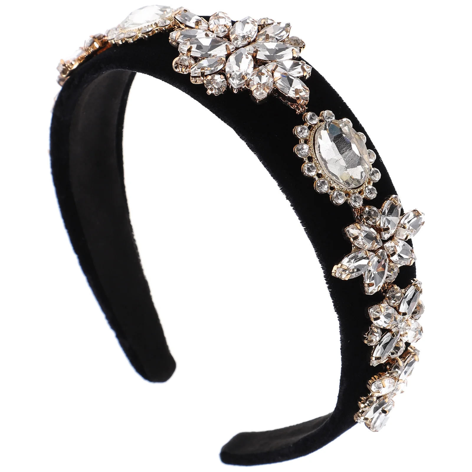 

Повязка на голову тканевый орнамент элегантные стильные женские Стразы цветочный дизайн женский головной убор винтажный Модный декоратив...