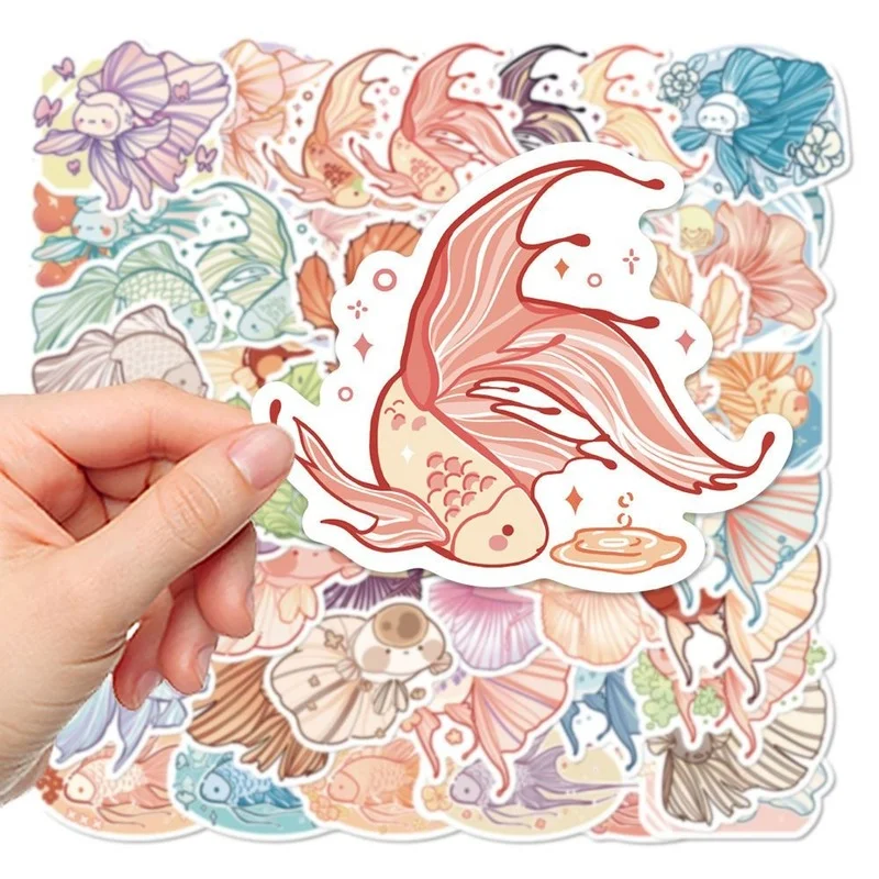 

Ручная учетная запись, канцелярские наклейки Koi, стикеры в стиле аниме, канцелярские товары, студенческий водонепроницаемый чемодан, граффи...