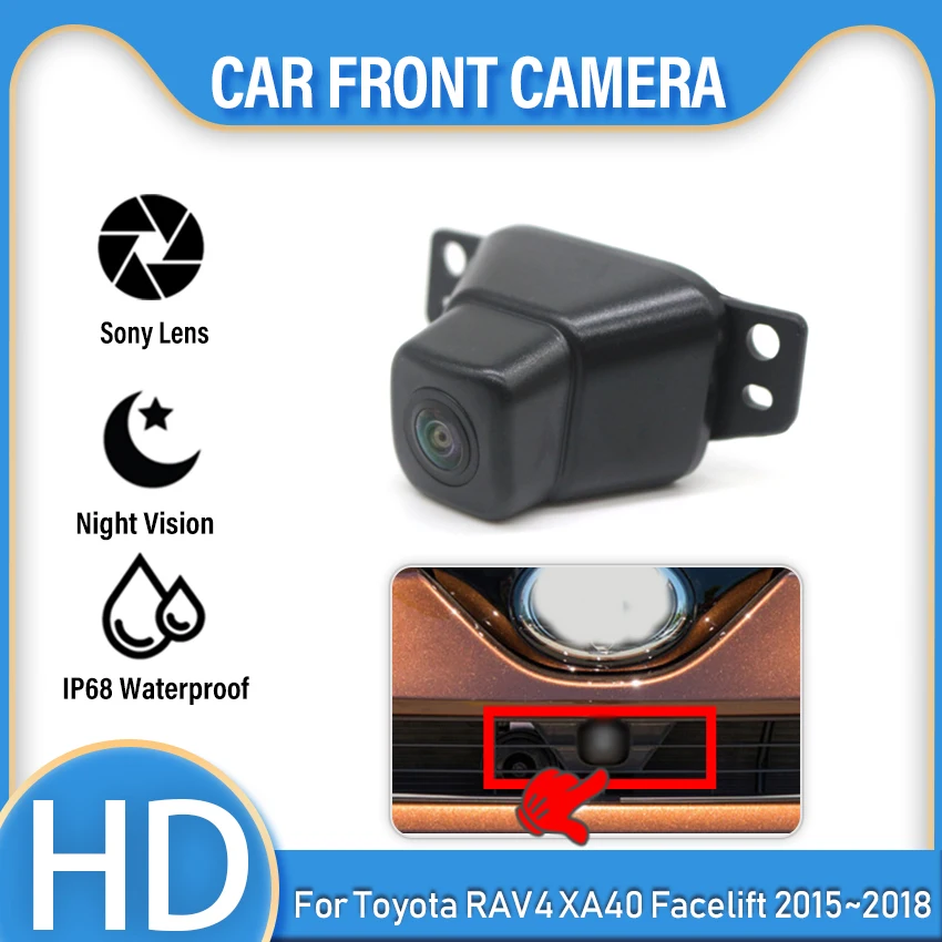 

Car Front View Parking LOGO Camera HD CCD Night Vision Positive Waterproof for Toyota RAV4 XA40 Facelift 2015 2016 2017 2018