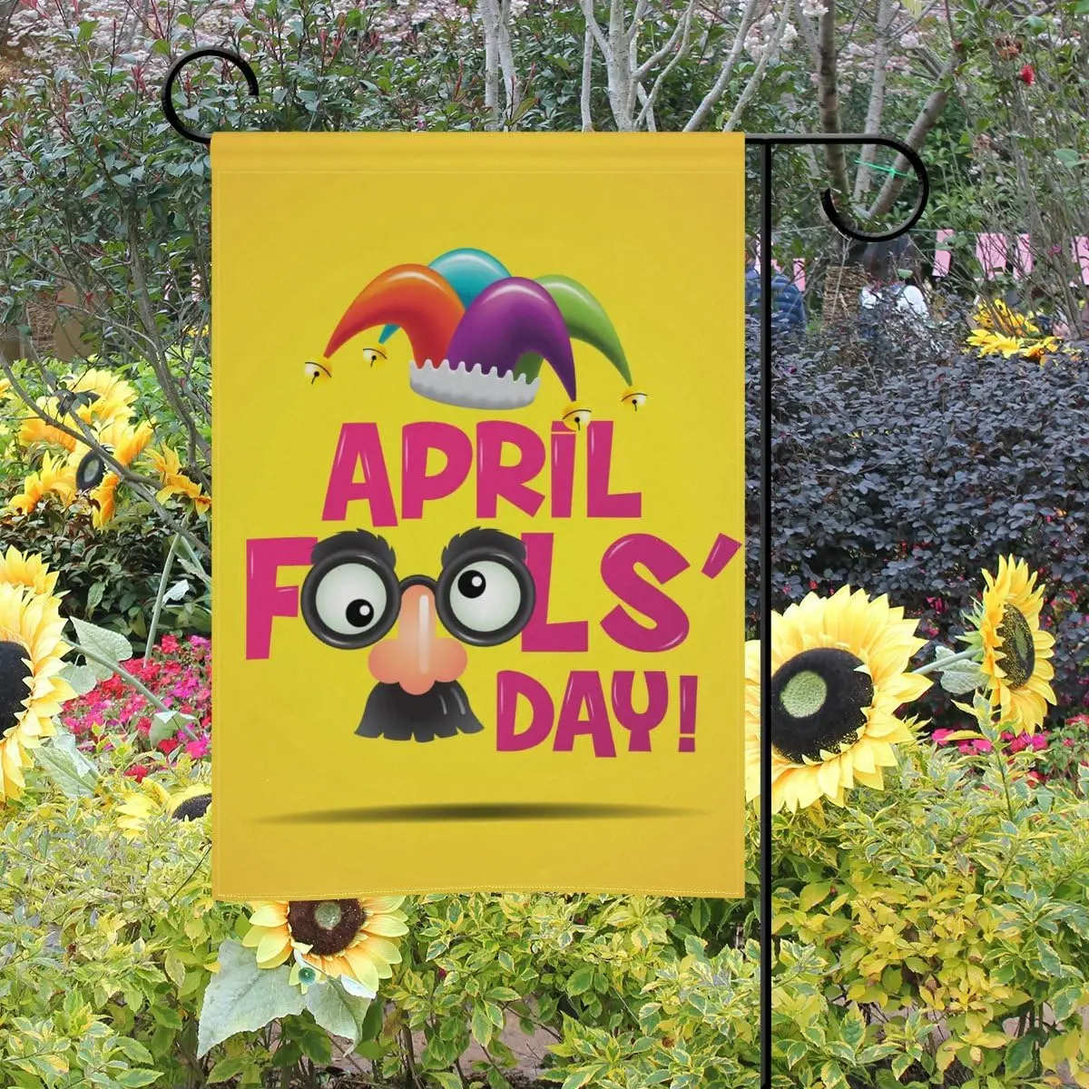 Флаг-баннер для сада и двора U Life Welcome Cute Happy April Fools Day, для улицы, для цветочного горшка, двусторонняя печать, 12 x 18 дюймов, EEZ (art.: 3920d9f084dfa) - 3920d9f084dfa