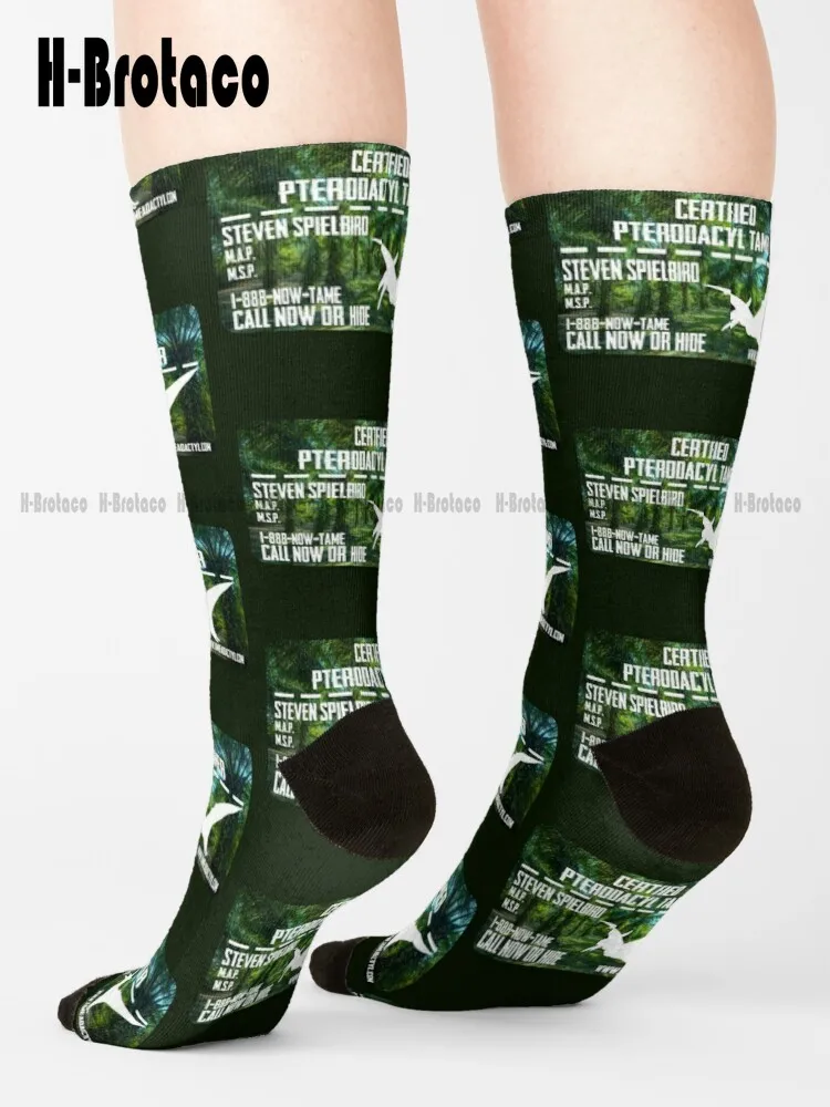 

Funny “Certified Pterodactyl Tamer” Business Card (On Dk. Green) Socks Football Socks Youth Boys Custom Gift Retro Gd Hip Hop