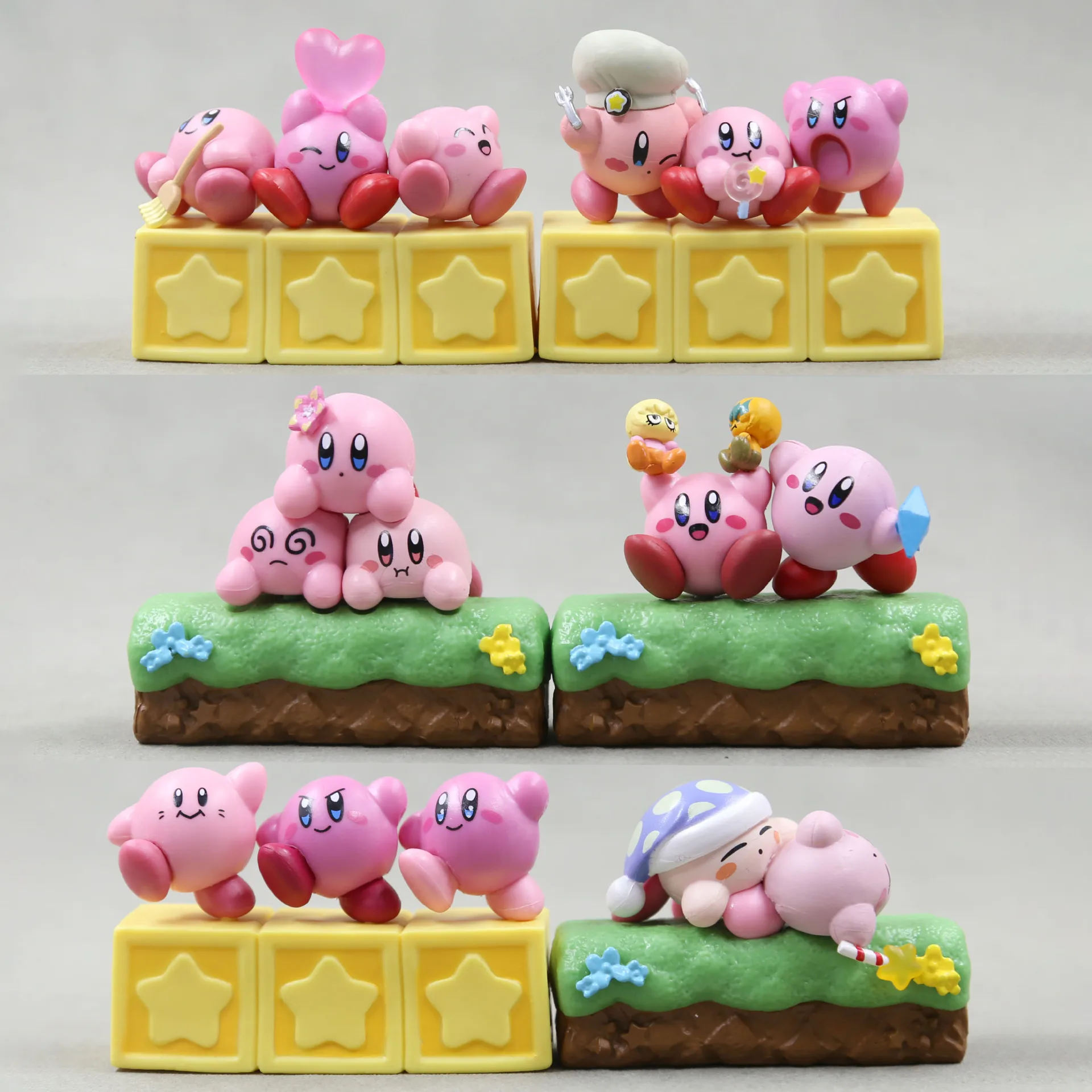 

6Pcs/Set Star Kirby Action Figures Japanese Cartoon Movie Peripheral Toy PVC Model Decoration Children Birthday Christmas Gifts