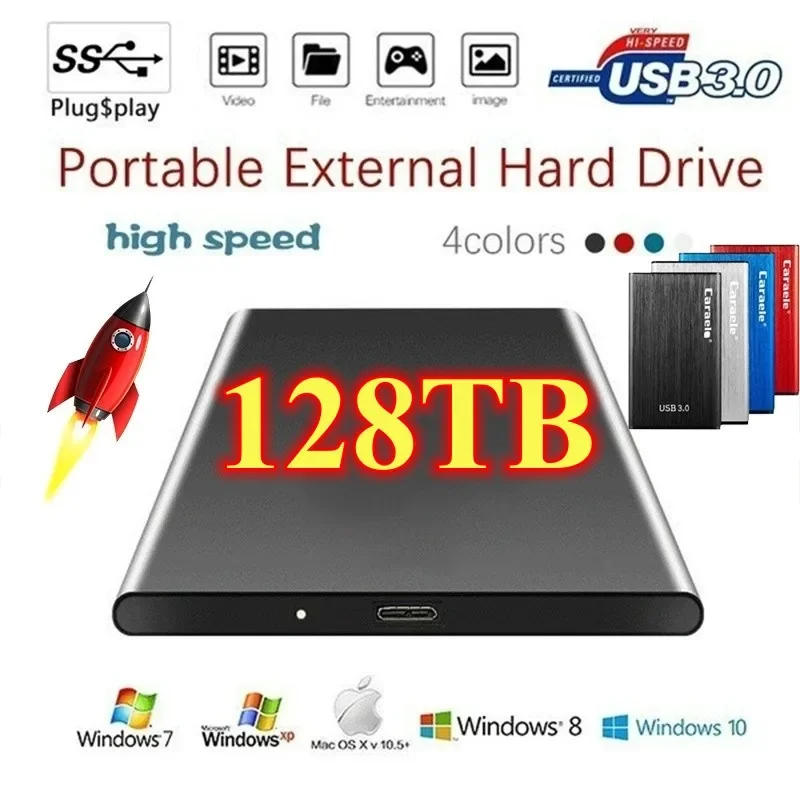 

Portable SSD 2TB High Speed 4TB 8TB 16TB External Solid Hard Drive USB 3.1 Type-C 32TB 64TB Mobile Hard Disks SSD For Laptops