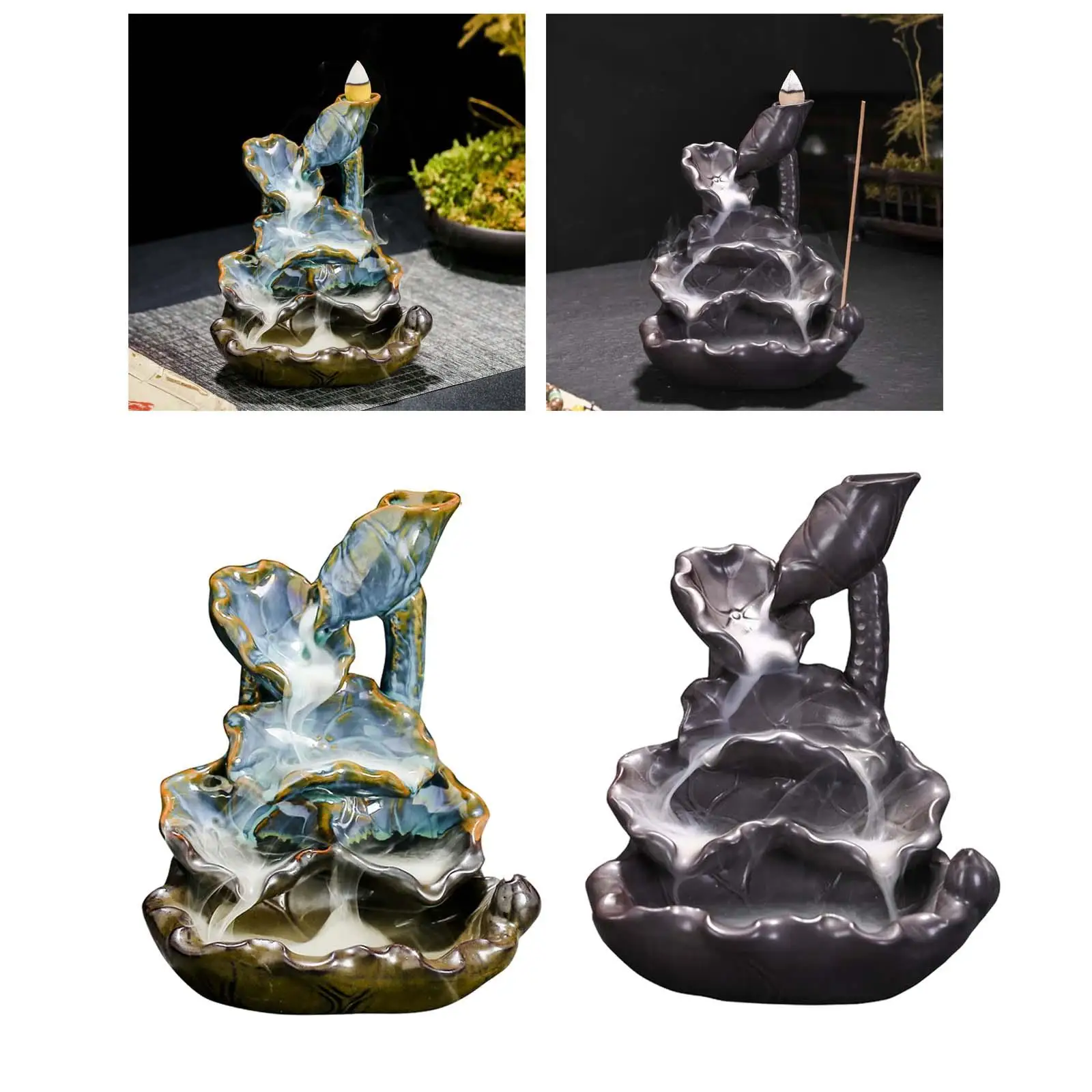 Креативный обратного потока горелка водопад держатель с орнаментом курильница