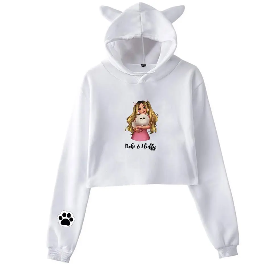 

2022 neue Rebekah Flügel Merch Beki Flauschigen 2D Mode Katze Ohren Top Frauen Hoodies Sweatshirt Sexy Mädchen Y2K Kawaii Mädche