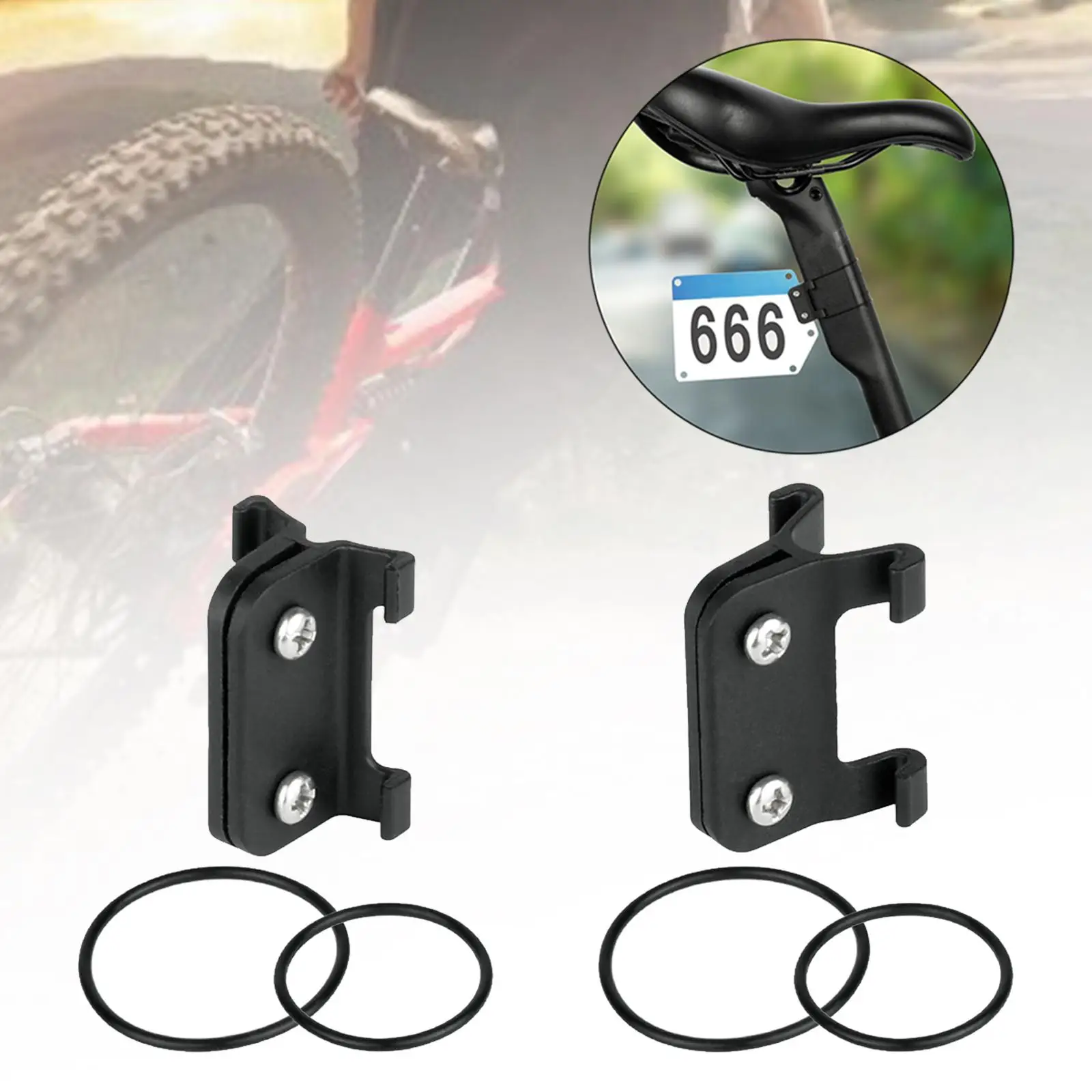 Bike Racing Number Plate Mount Holder Fixed Gear with Rubber Bands Racing Cards Bracket for Triathlon Race Accessories Parts