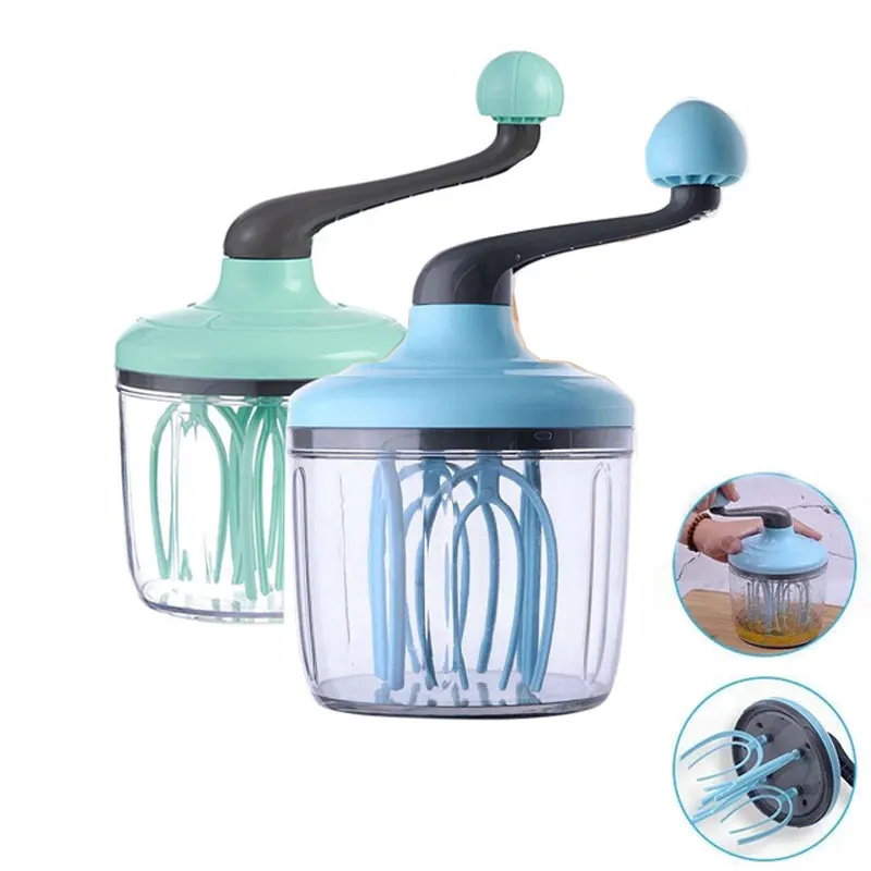 

Manual Whisk Semi-Automatic Milk Foam Cake Egg Whirling Hand-cranked Whisk Machine Hand Mixer Self Turning Egg Stirrer