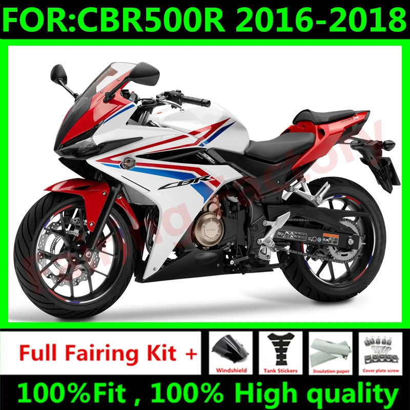 

New ABS Motorcycle Whole Fairings Kit fit for CBR500RR 2016 2017 2018 CBR500 RR CBR500R Bodywork full fairing kits set red white
