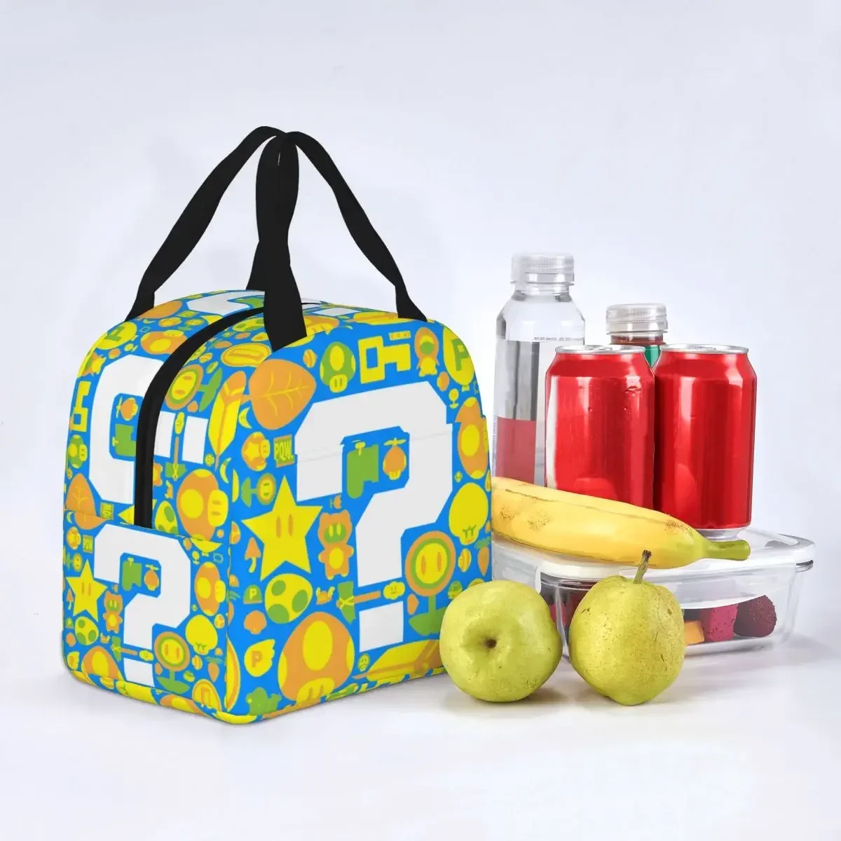 Power Up! Блок вопросов Marios Изолированная сумка для обеда Термосумка Контейнер еды
