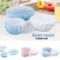 3pcsset oxford cloth printed bowl cover reusable elastic food bowls protective cover picnic bowl cover salad bowl dust cover