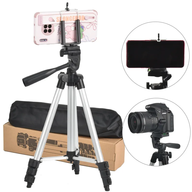 

69/86/102CM Aluminum Alloy Tripod Mobile Phone Live Video 4-Section Telescopic Rod With Handle Ball Head 360 ° Rotation