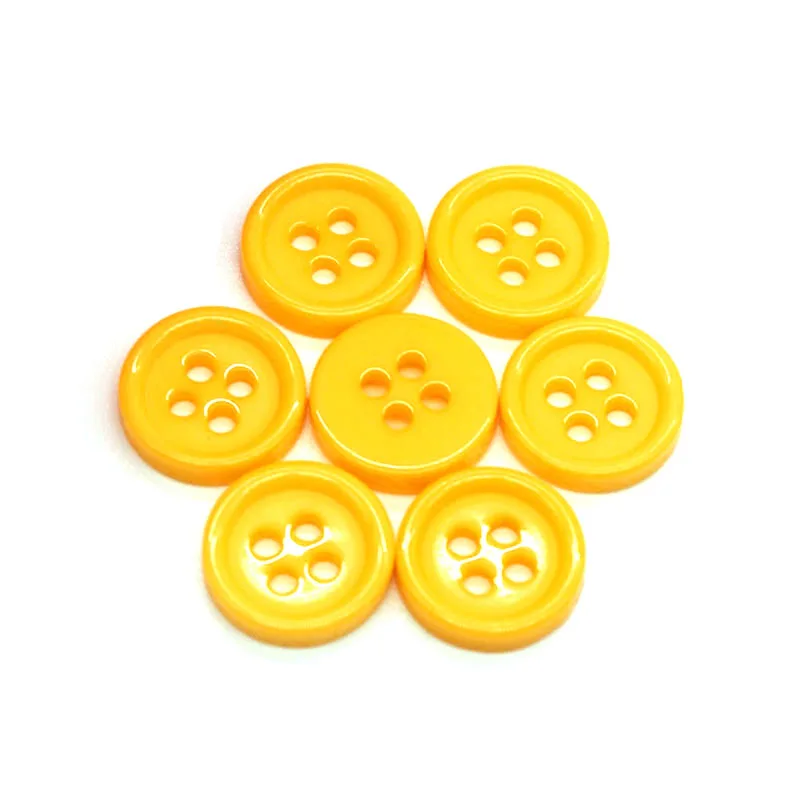 

11.5mm Resin Buttons Scrapbook Yellow 4-Holes buttons for clothing materials for sewing sewing accessories sewing supplies