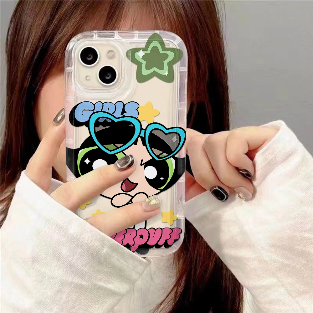 CartoonThe P-Powerpuff Girls Phone Case for Samsung Galaxy S24 S23 S22 S21 S20 S10 Note20 Note10 FE Ultra Plus 4G 5G Clear Cover