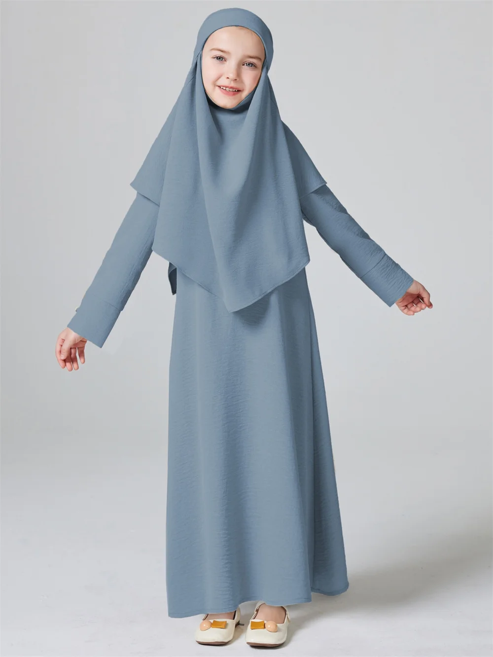 Абая Рамадан Ид Kebaya Девушки Комплект из 2 предметов Мусульманские платья с