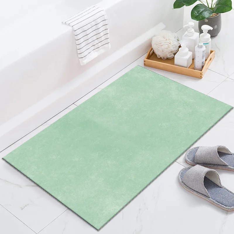 

Quickly Absorbent Bathroom Mat Bath Floor Rugs Rectangle Shape Washbasin Toilet Side Carpets Anti-skid Pad For Shower Doormat