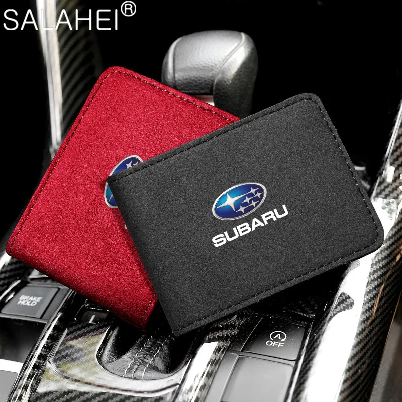 

1PC Car Driver ID Documents License Leather Wallet For Subaru XV Forester Outback Legacy Impreza XV BRZ Tribeca Auto Accessories