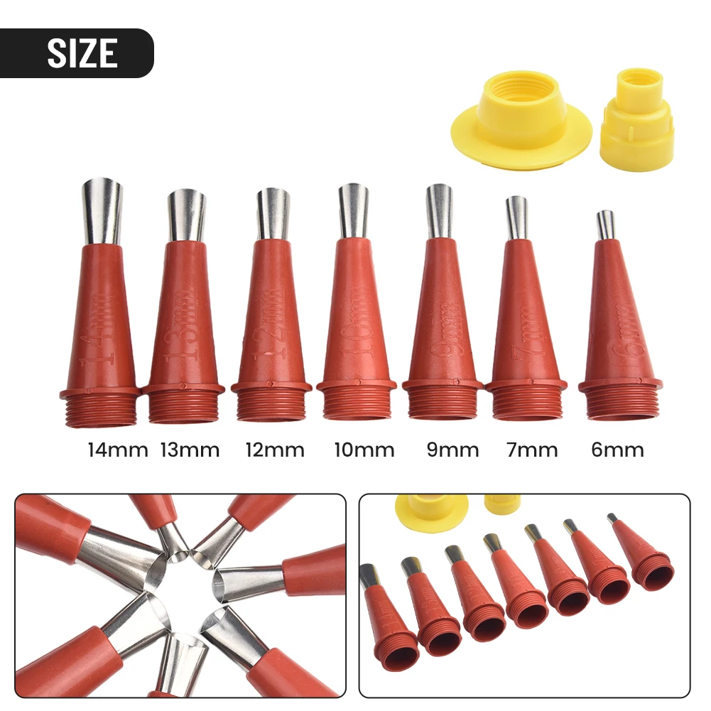 

9pcs Glue Nozzles Caulk Nozzle With Base Stainless Steel Caulk Nozzle Sealant Finishing Tool Hand Tools