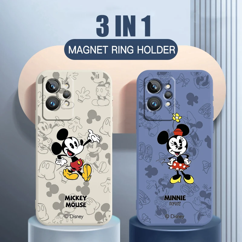 

Phone Case For OPPO Realme Q3S Q5i 50A 50i C21Y C11 GT Neo3 Neo2 9 9i 8 8i 7 Pro Plus Disney Minnie Mickey Mouse Liquid Rope