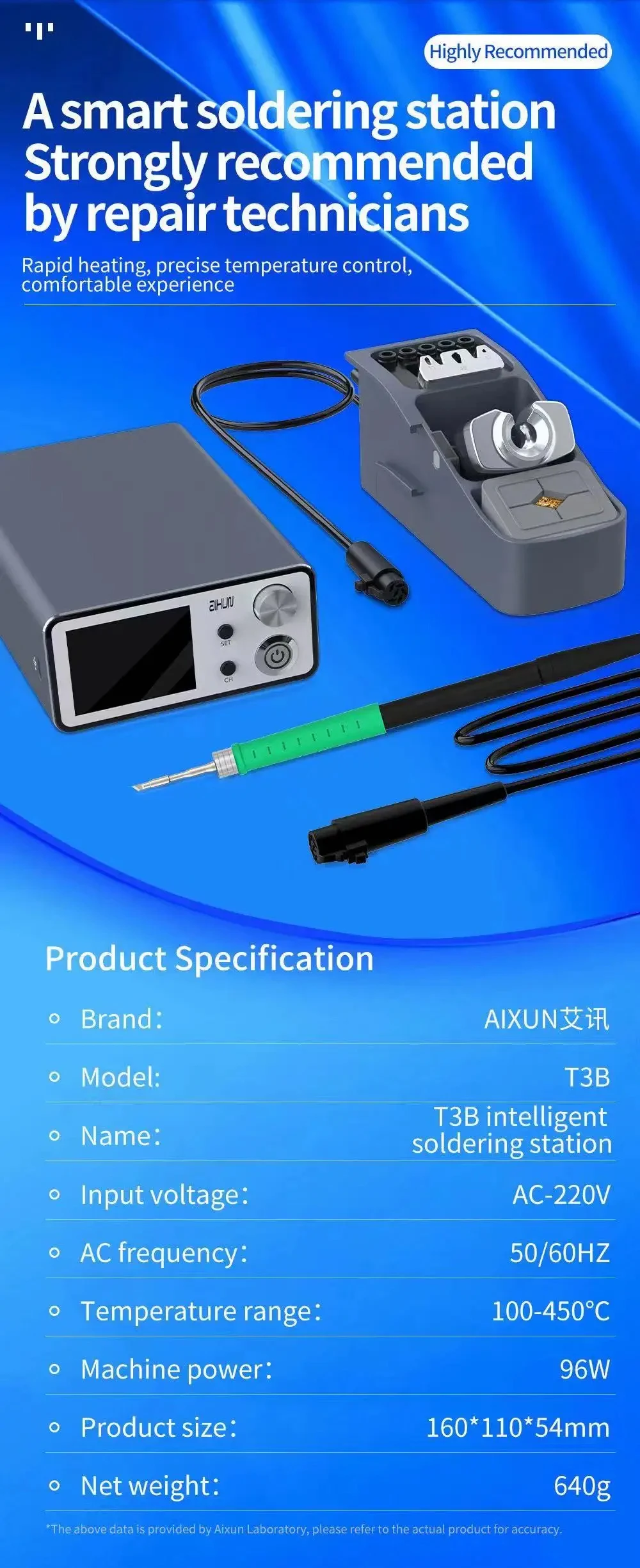 Интеллектуальная паяльная станция AIXUN T3B с ручкой серии T115T210, сварочные утюги, электрический набор для ремонта SMD BGA (art.: 3920cc56bd6dc) - 3920cc56bd6dc