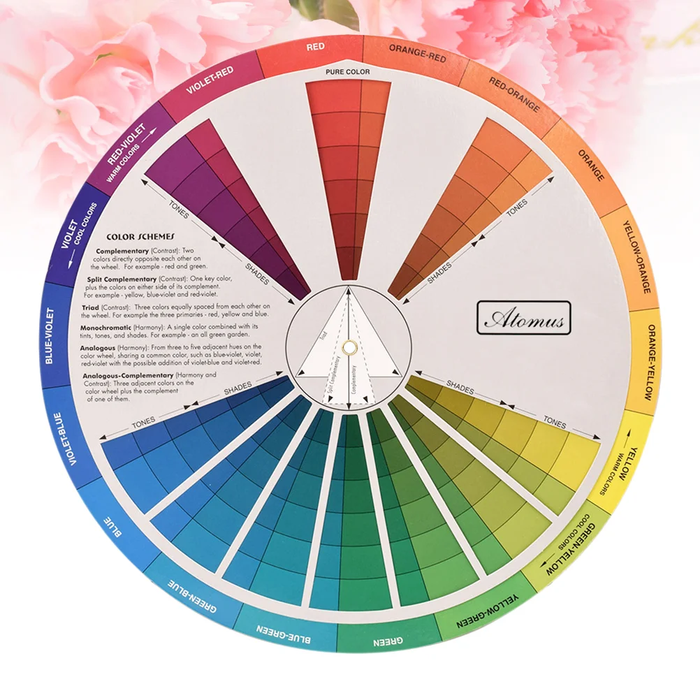 

Цветовой спектр колес колесико цветная доска графика художественный цветовой гид инструмент для рисования, дизайна ногтей и интерьера цветные круглые дизайнерские