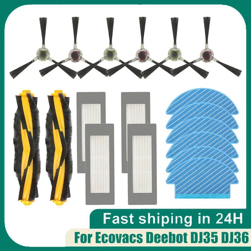 Accessories For Ecovacs Deebot DJ35 DJ36 DN55 Robotic Vacuum Cleaner Main Side Brush Disposable Mop Cloth Hepa Filter Parts