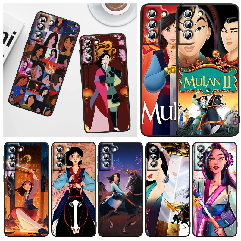 

Cartoon Animation Mulan Phone Case For Samsung Galaxy S23 S22 S21 S20 FE S10 S10E S9 Plus Ultra Pro Lite 5G Black FUnda