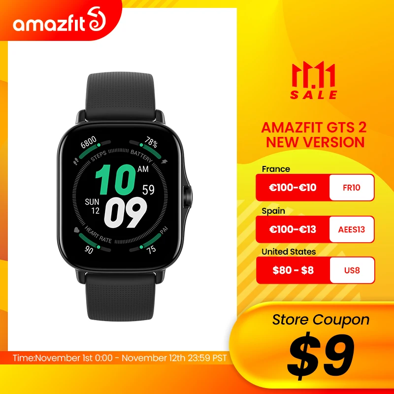  [New Version] Amazfit GTS 2 New Version Smartwatch Music Storage And Playback Smart Watch Alexa Built-in For Android IOS Phone 