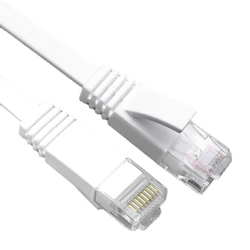 

Компьютерный сетевой кабель MOOL CAT6 RJ45, плоский Джампер CAT6, сетевой кабель Super Six, подходит для компьютера, ноутбука, маршрутизатора-белый