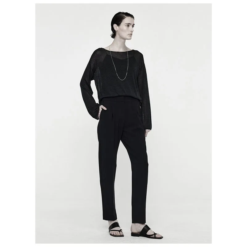 Роскошные атласные триацетатные женские весенне-летние укороченные брюки с