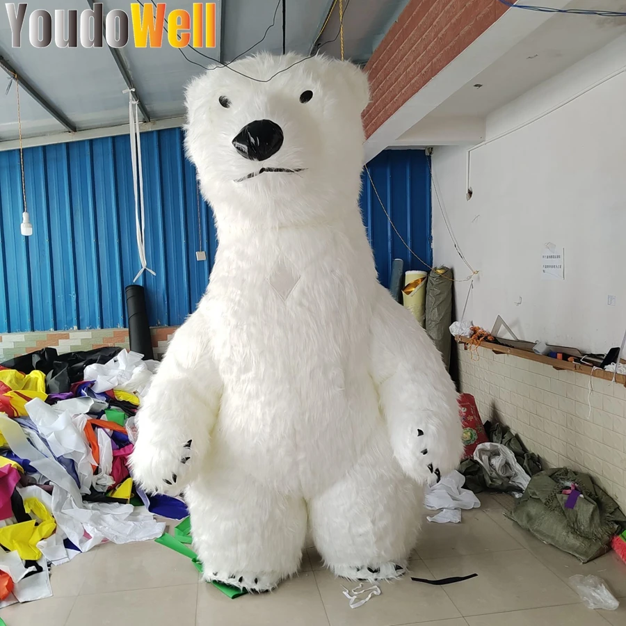 Плюшевая куртка надувной белый медведь нарядная кукла распродажа реклама