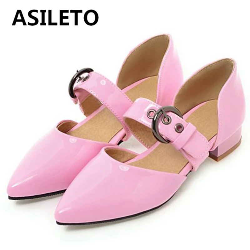 

ASILETO 2022 весна лето женские туфли-лодочки с острым носком низкие каблуки большой размер 35-43 Черный Зеленый Розовый Повседневный A4591