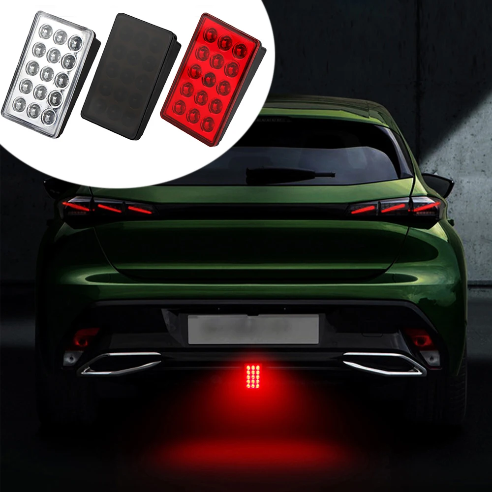 

15LED F1 Led Brake Light Car Auto Motorcylce Stop Pilot Lights Warning Tail Square Rear Light Reverse Safety Strobe Lamps 12V