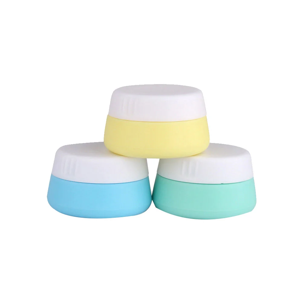 

Cream Jars Box Silicone Travel Empty Containers Sample Lotion Lids Bottle Compact Sets Case Toiletry Container Lip Balm