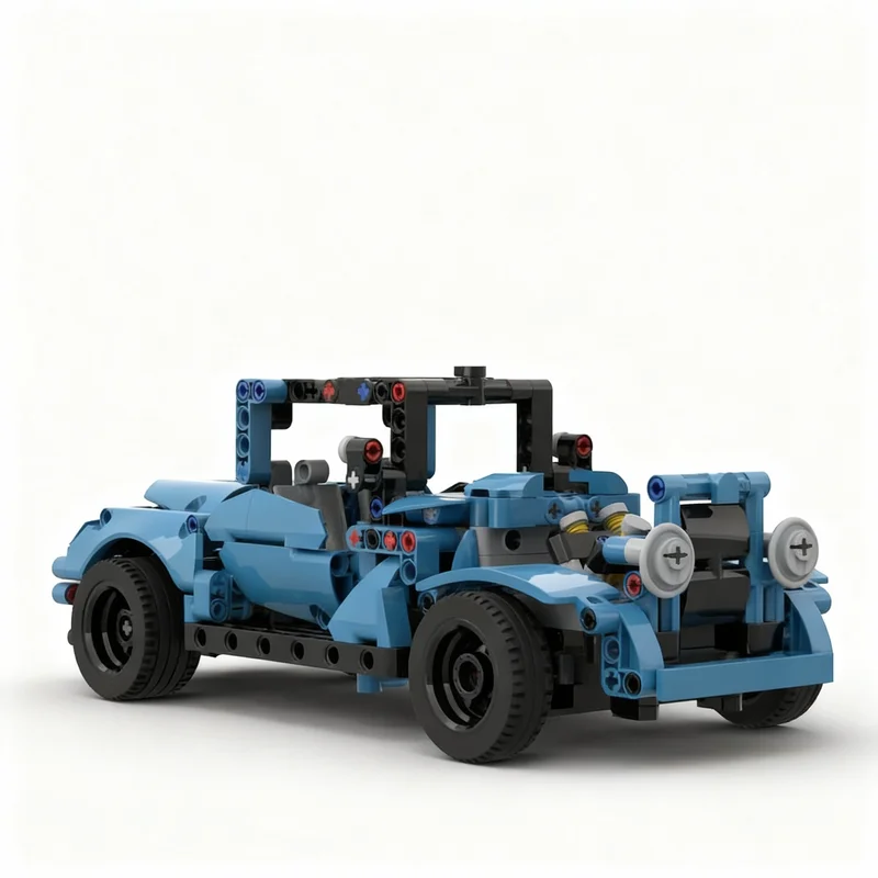 Фото 546 деталей MOC Technical Hot Rod, альтернативная модель для сборки, строительные блоки, рождественские подарки, архитектурная игрушка, художественное ремесло, сборные кирпичики. №1