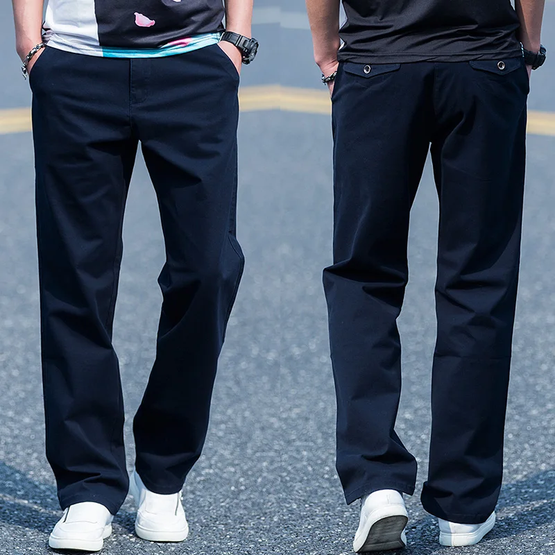 

New Arrival Autumn Winter Warm Thick Casual Elastic Trousers Super Large High Quality Cotton Young Men's Long Pants Size 28-46