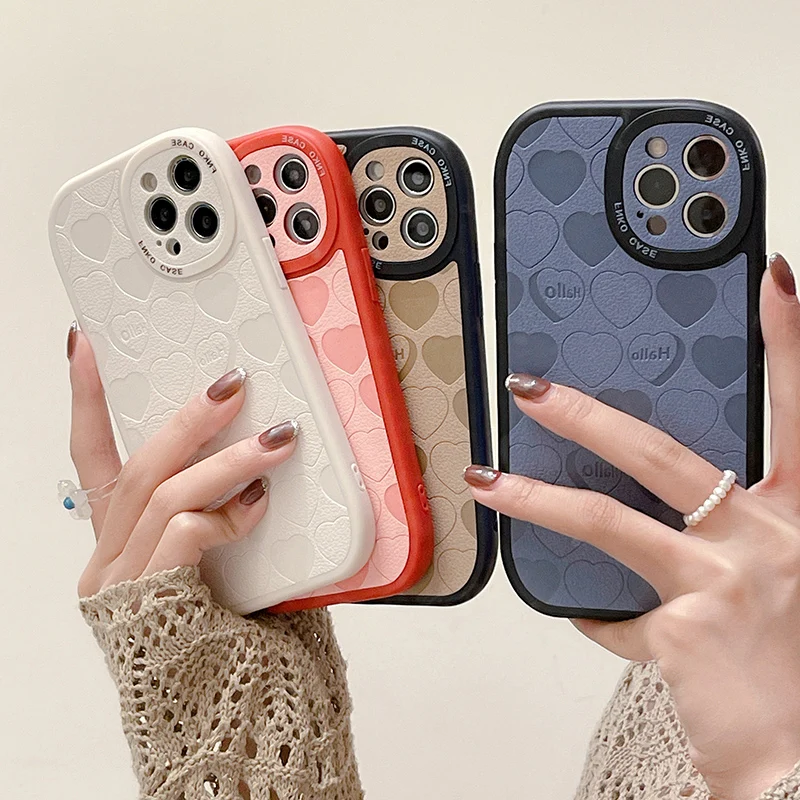 

Cartoon Love Heart Phone Case for iPhone 11 12 13 mini pro XS MAX 8 7 Plus X XR Cover