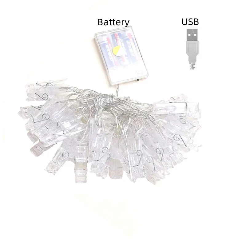 Светодиодная гирлянда с зажимами для фотографий 1 5 м/3 м питание от USB сказочное