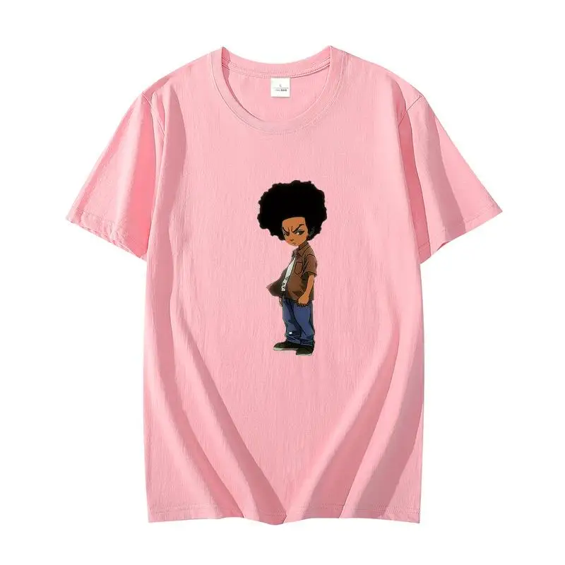 

Summer fashion t shirt for men Boondocks Rapper Huey Freeman cotton T-shirt Harajuku graphic t shirts Streetwear Men's clothing