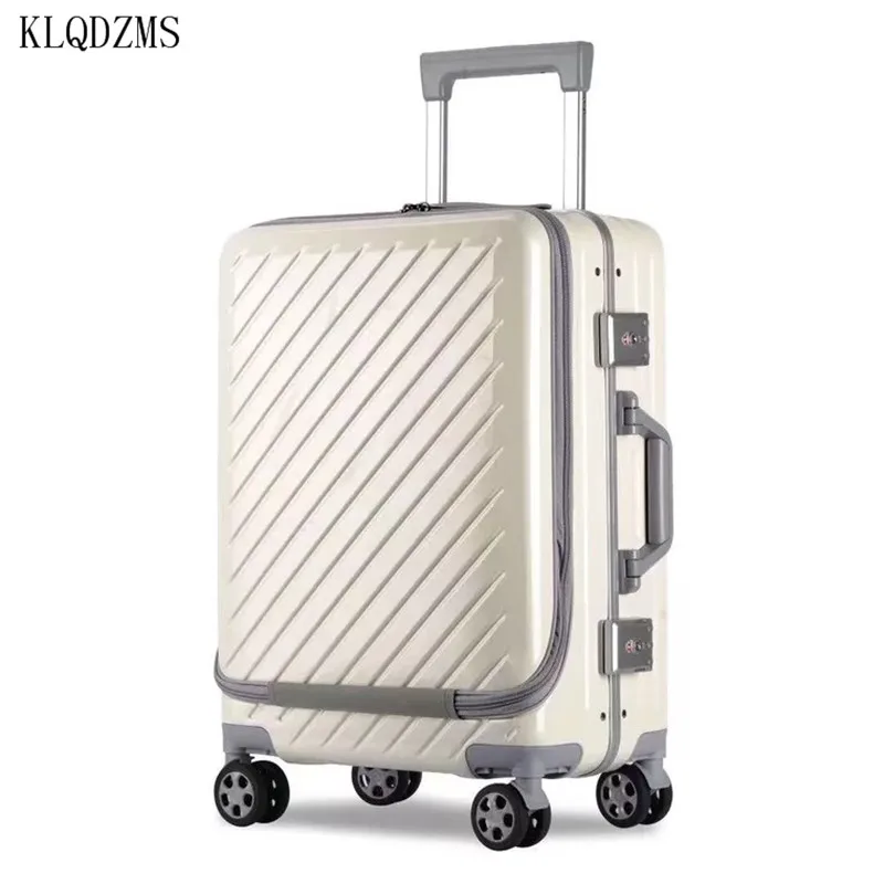 

KLQDZMS New Women's Front-opening Silent Universal Wheel Suitcase Rolling Hand Luggage Laptop Bags Men's Business Trolley Bags